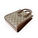 古驰 Retro 系列 GG Supreme 老花拼皮迷你托特包